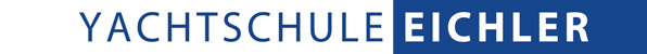Blauweißes Logo der Yachtschule Eichler